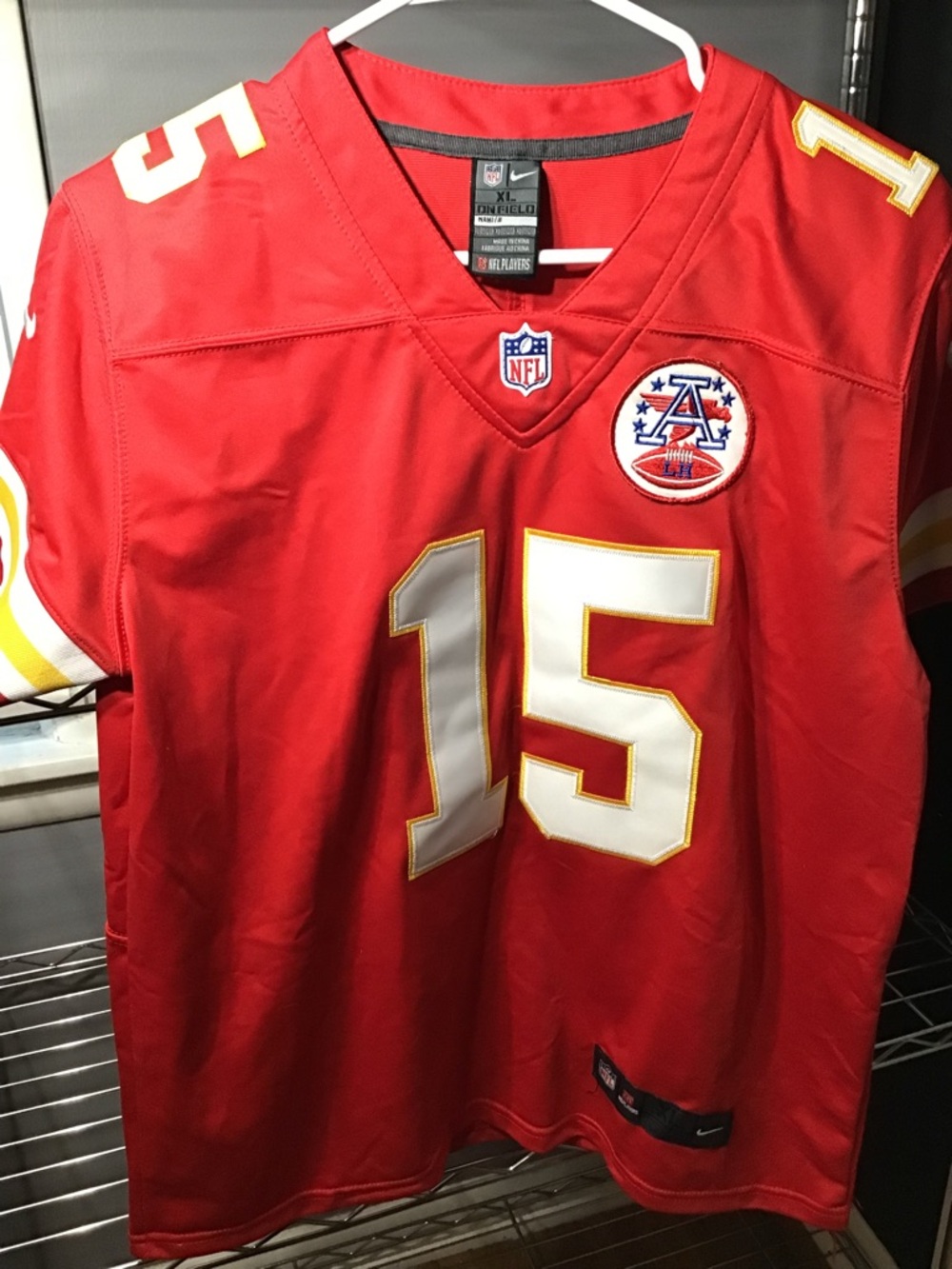 NFL Red Kansas City Styled #15 Football Jersey with Gold & White Accents